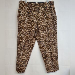 Michael Kors Womens Size 20W Leopard Print Polyester Straight Leg Pant